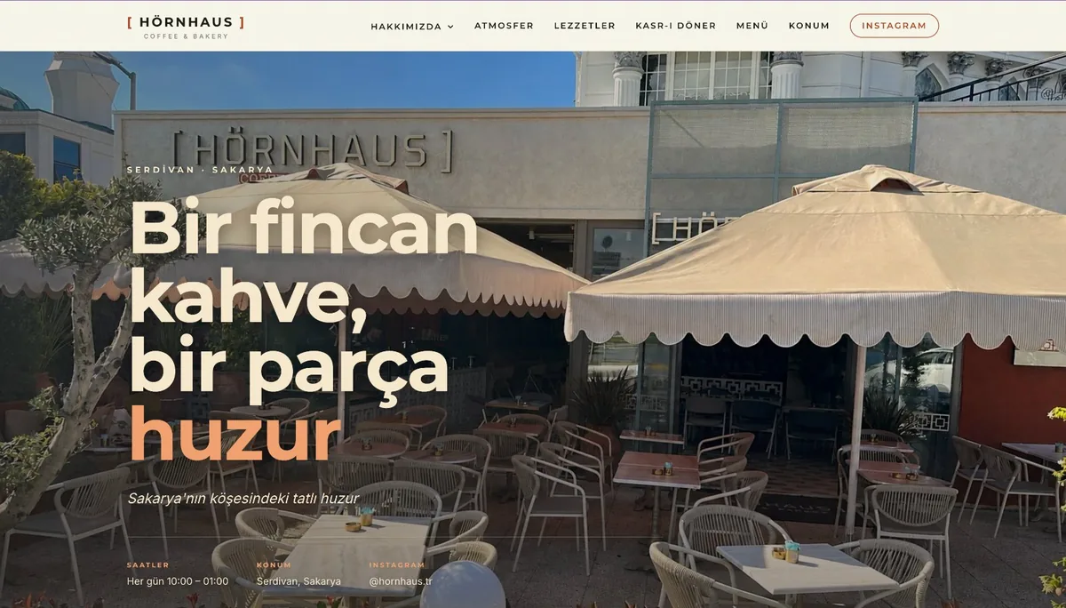 HörnHaus — İşletme Sitesi ekran görüntüsü