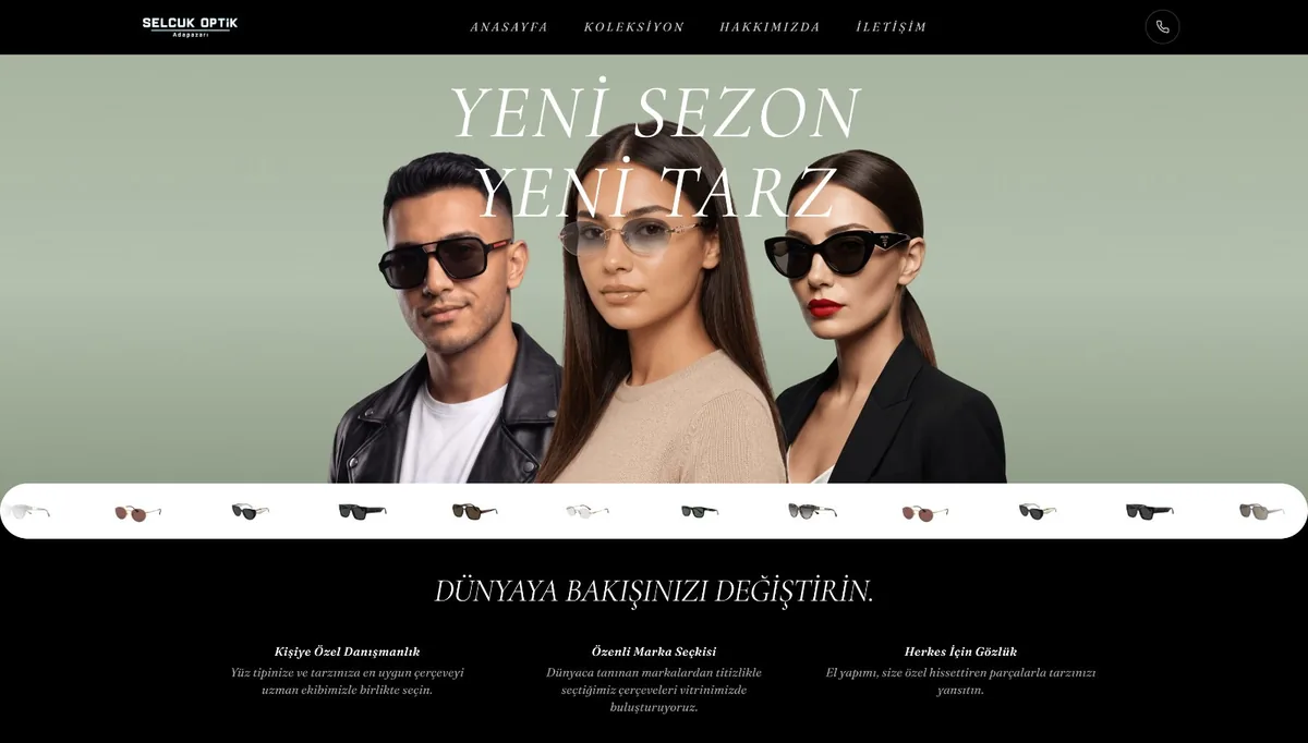Selçuk Optik — İşletme Sitesi ekran görüntüsü